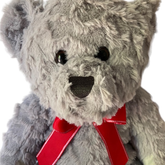 Walgreens Gray Teddy Bear Red Bow & Heart on Foot 13" Stuffed Animal Plush HTF. - Picture 3 of 11